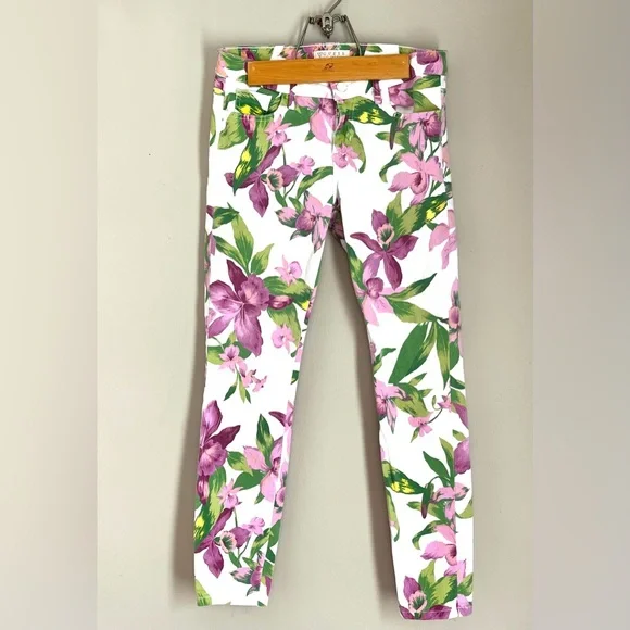 Guess Kate Floral Low Rise Skinny printed elegant jeans sz 30 - Picture 4 of 10